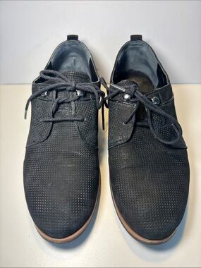 Franco Sarto Black Perforated Lace-Up Derby